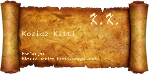Kozicz Kitti névjegykártya