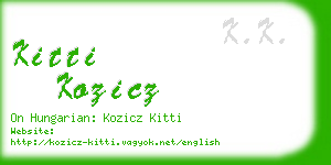 kitti kozicz business card